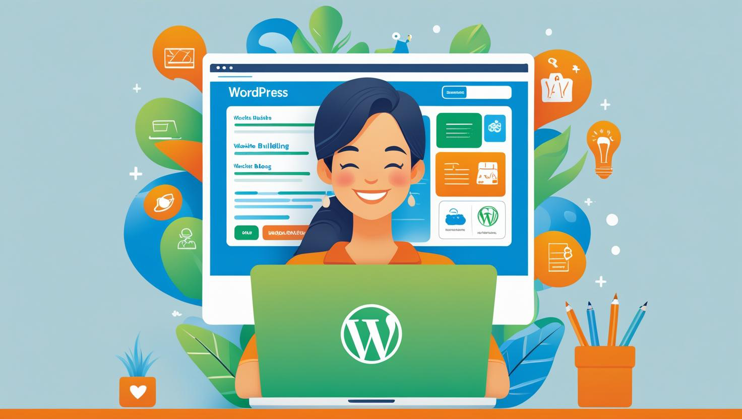 WordPressを触る人の姿