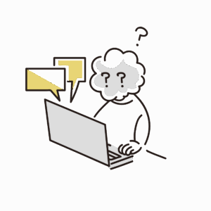 パソコンに困惑する姿