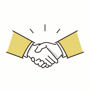 握手する手元のイラスト